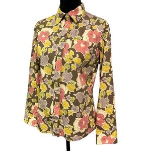 Boden long sleeve floral button up blouse women size
12 collared shirt